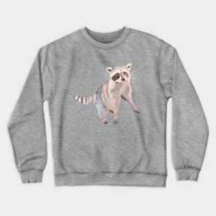 Peaceful Standing Raccoon Watercolor Crewneck Sweatshirt